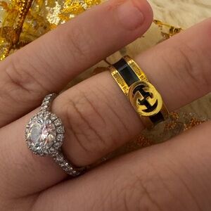 Gold and Black Ring for Women